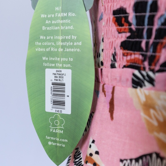 FARM RIO Pink Pineapple Mini Dress - NWT, Size Medium - Picture 10 of 12